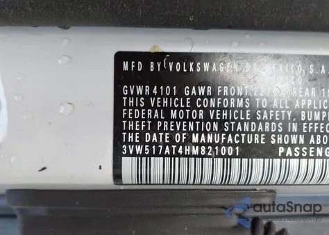2017 Volkswagen Beetle #Pinkbeetle/1.8T Classic/1.8T S/1.8T Se/1.8T Sel из США, поврежденный, VIN 3VW517AT4HM821001